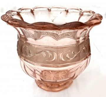 Glazen vaasje zalmkleurig 145 cm hoog foto 2