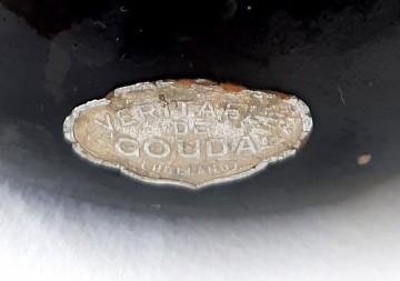 Klein kannetje bruin  oranje rood 12 cm hoog foto 4